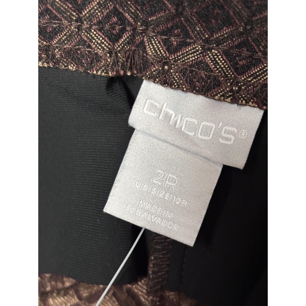 Chicos Pants Womens 2R So Slimming Brigitte 360 Ankle Slim Leg Geo Pattern - Picture 9 of 16